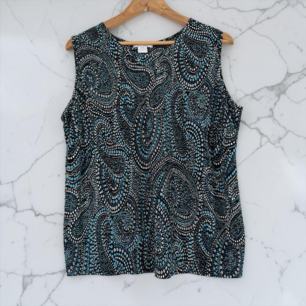 Dressbarn Women's Tops Paisley Print Size 14/16 Sleeveless Summer Multicolor